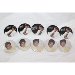 Vintage Lot Of 10 80's Micheal Jackson Thriller Pinback Buttons pop music 2"